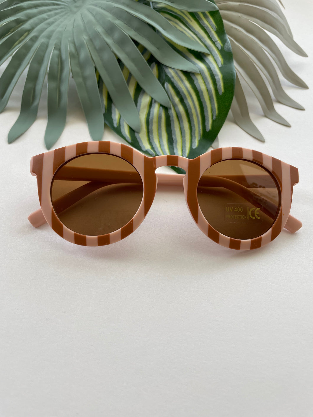 Striped Sunglasses - Pink + Fawn