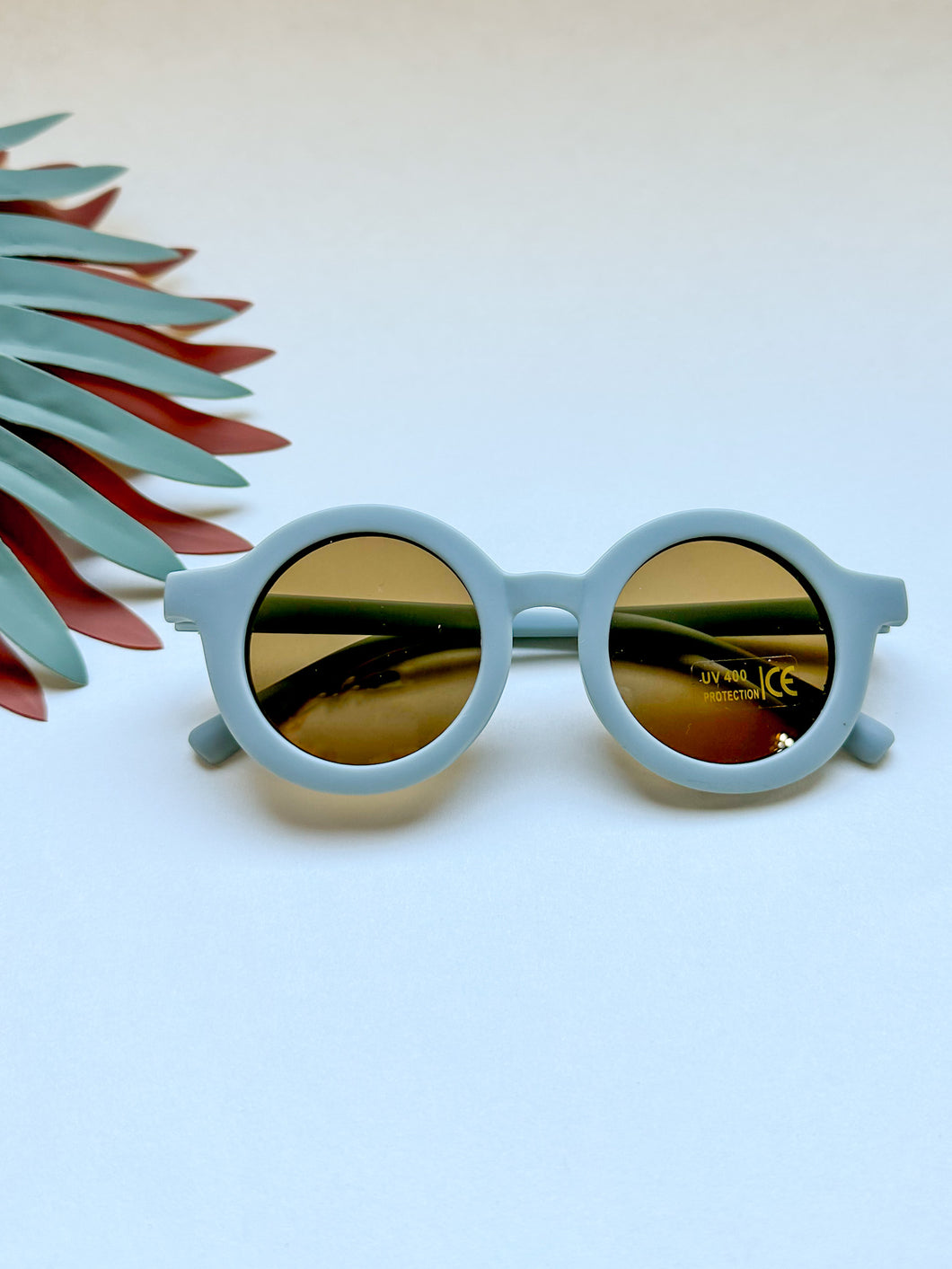 Round Retro Sunglasses - Sky Blue Matte